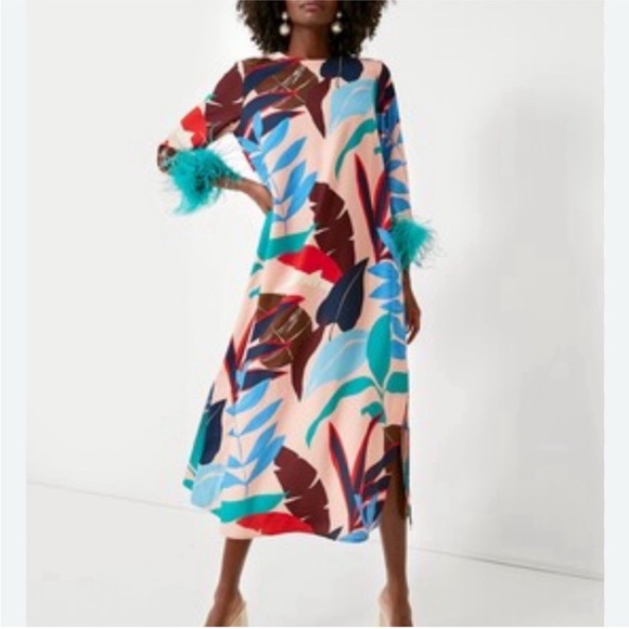 Tuckernuck Colorful Midi Dress with Teal Accents - Picture 2 of 6